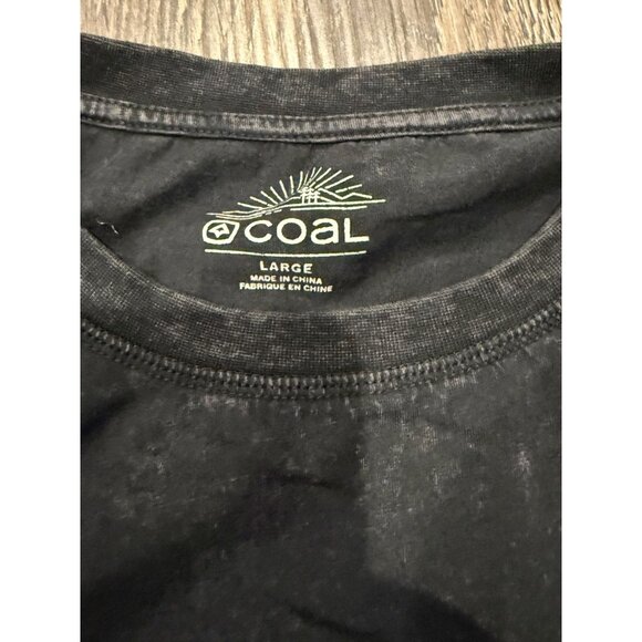 Coal Distressed Wash T Shirt Front Graphic Adult Large Black Outdoor Tee - Picture 3 of 3